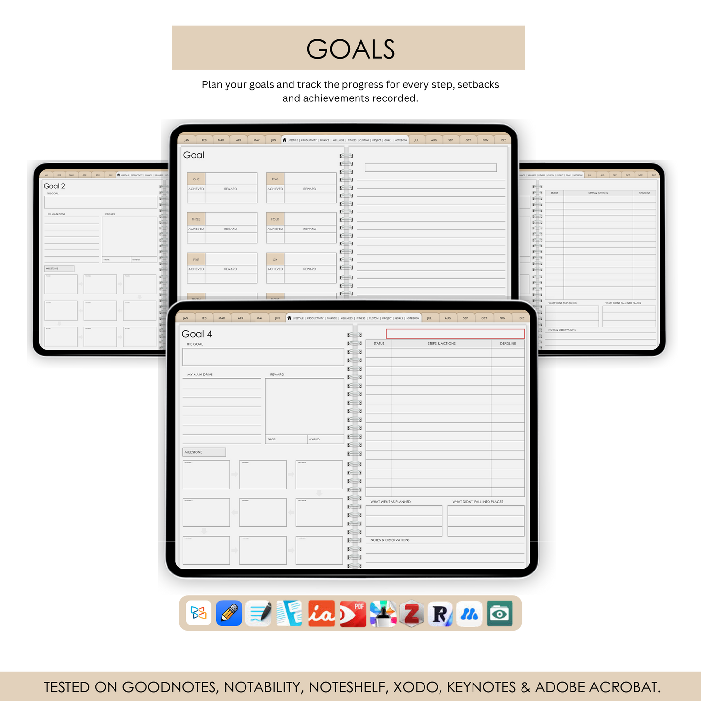 2025 All In One Planner + 3 FREE Goal Getting E-Books